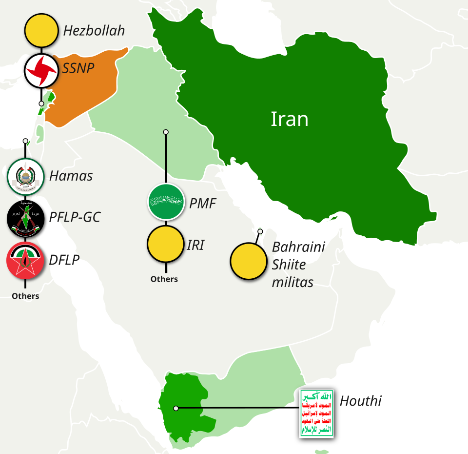 Map of the Axis of Resistance across the Middle East